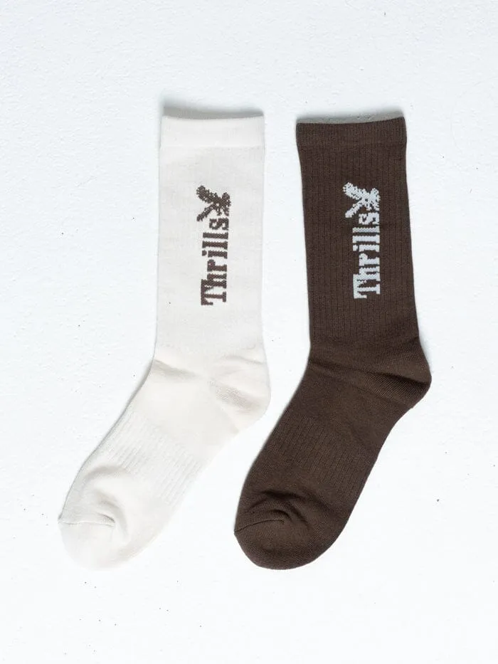 Thrills Workwear 2 Pack Sock - Tarmac - Heritage White sold by Thrills