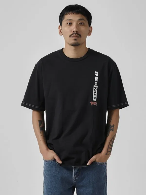 Speed Kills Oversize Fit Tee - Washed Black sold by Thrills
