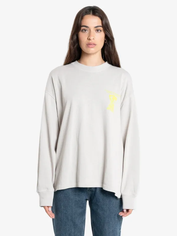 Earths Services Long Sleeve Oversized Tee - Oyster Grey sold by Thrills