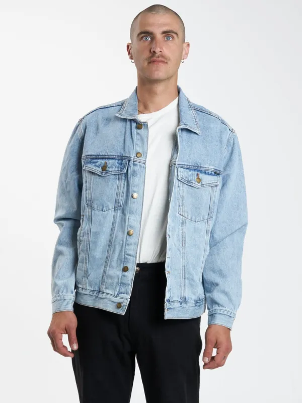 Oversized Wanderer Denim Jacket - Endless Blue sold by Thrills