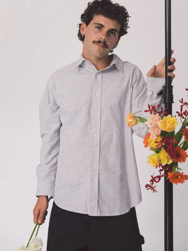 Occasions Long Sleeve Shirt - Chestnut Stripe sold by Thrills