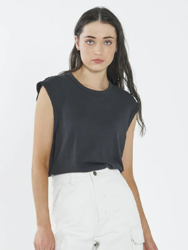 Hemp Paper Rib Tank - Black sold by Thrills