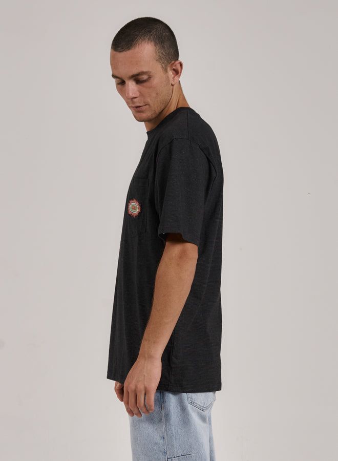 Acid Test Stripe Pocket Oversize Fit Tee - Black sold by Thrills product image thumbnail 3