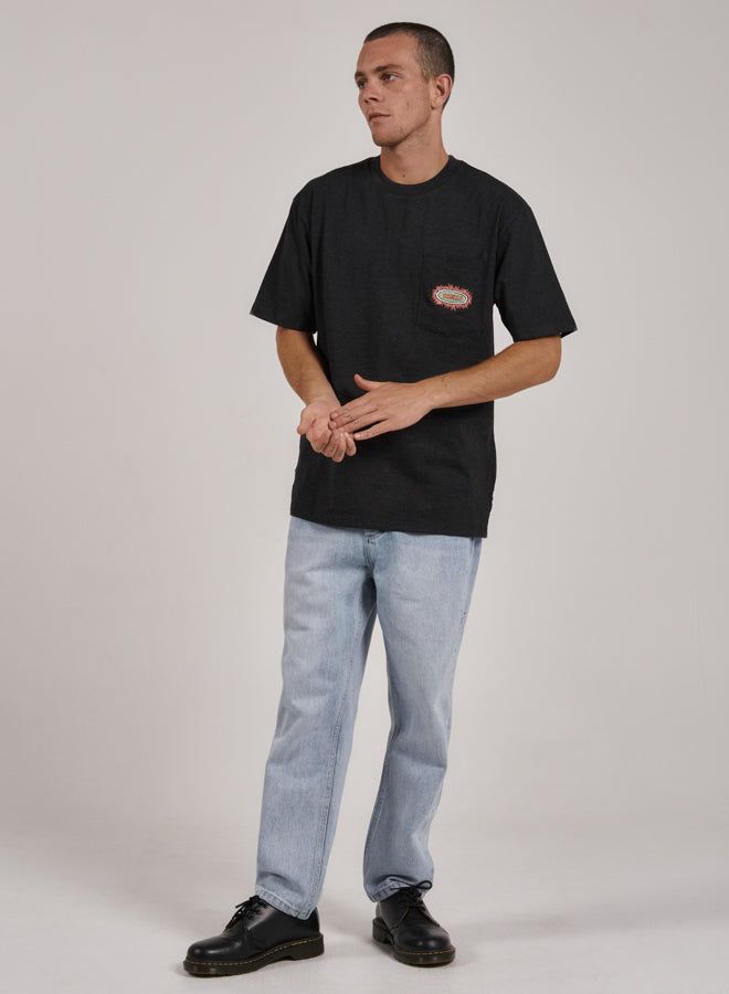 Acid Test Stripe Pocket Oversize Fit Tee - Black sold by Thrills product image thumbnail 5