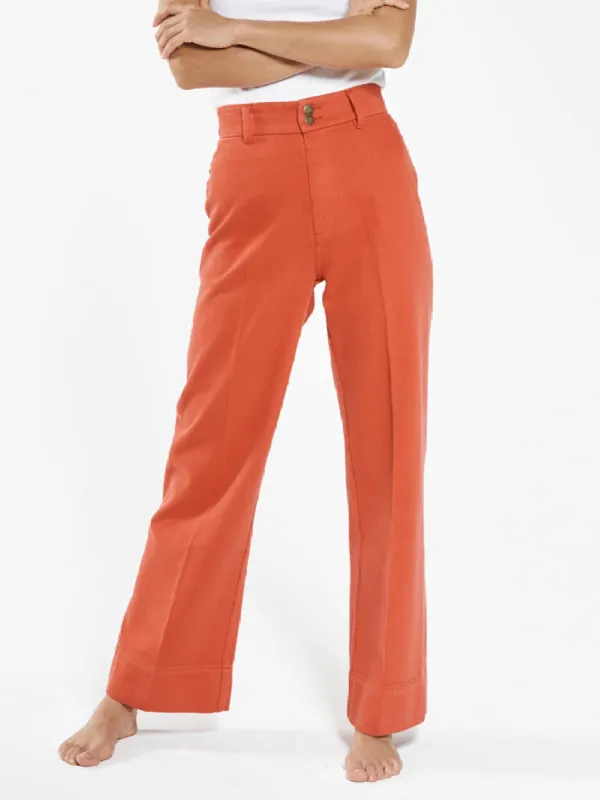 Belle Full Length Chino - Cadmium sold by Thrills