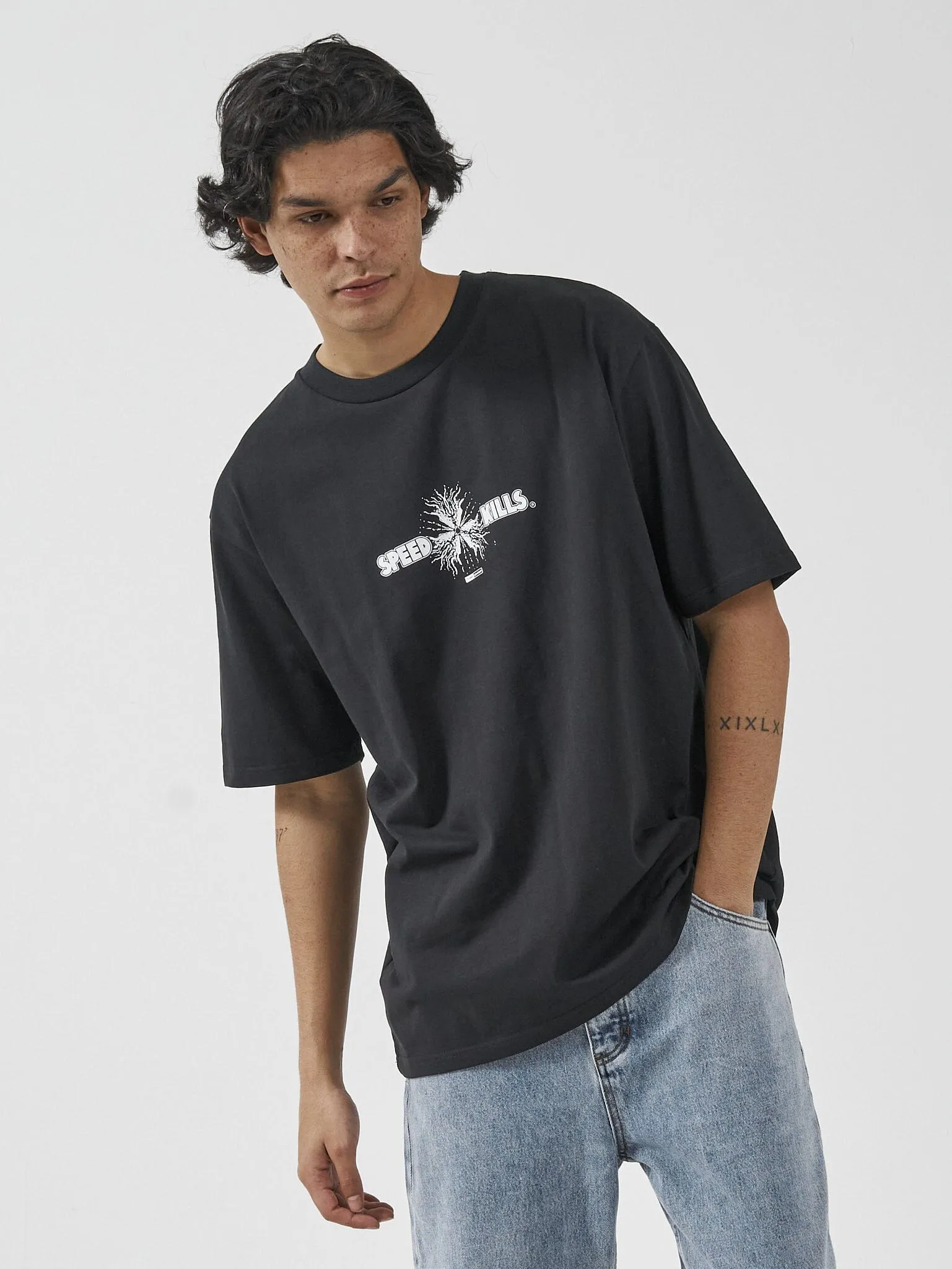 Speed Killer Oversize Fit Tee - Washed Black sold by Thrills product image thumbnail 3