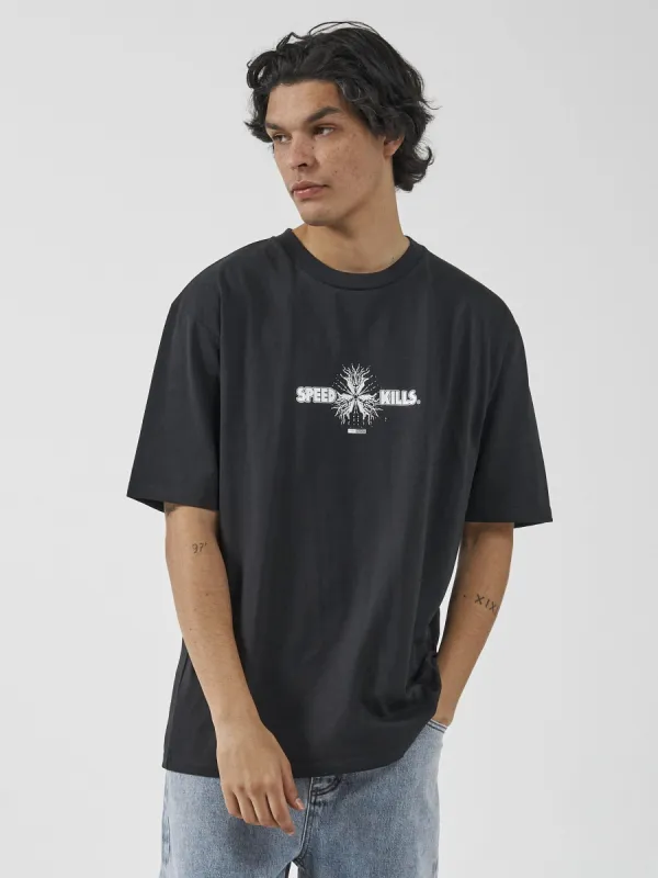 Speed Killer Oversize Fit Tee - Washed Black sold by Thrills