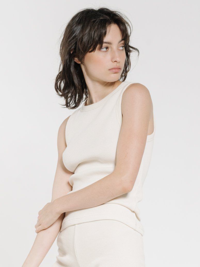 Waffle Tank - Unbleached sold by Thrills