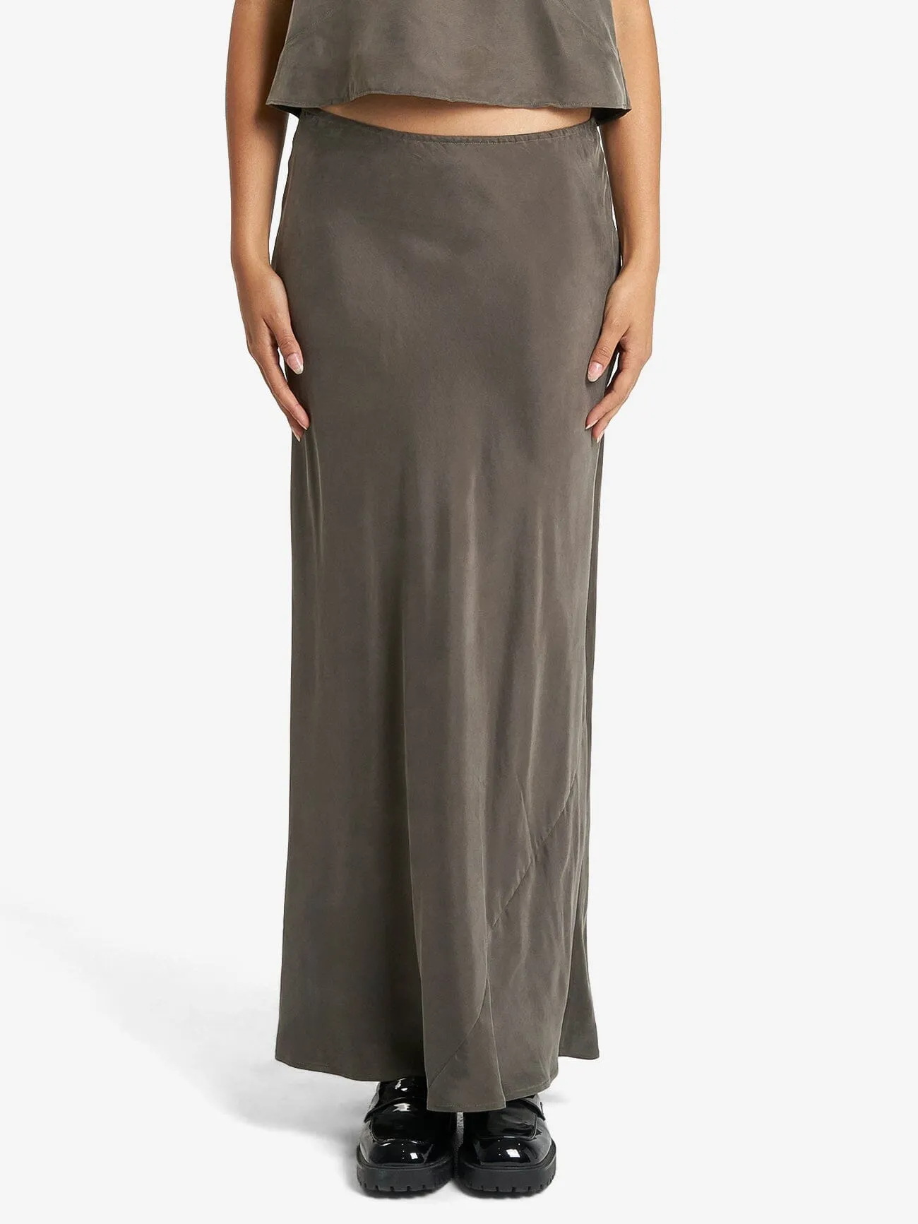 Faye Slip Skirt - Truffle sold by Thrills