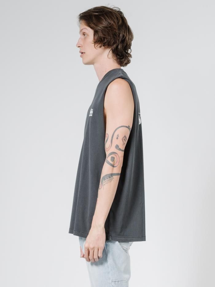 Wellness Merch Fit Muscle Tee - Vintage Black sold by Thrills product image thumbnail 3