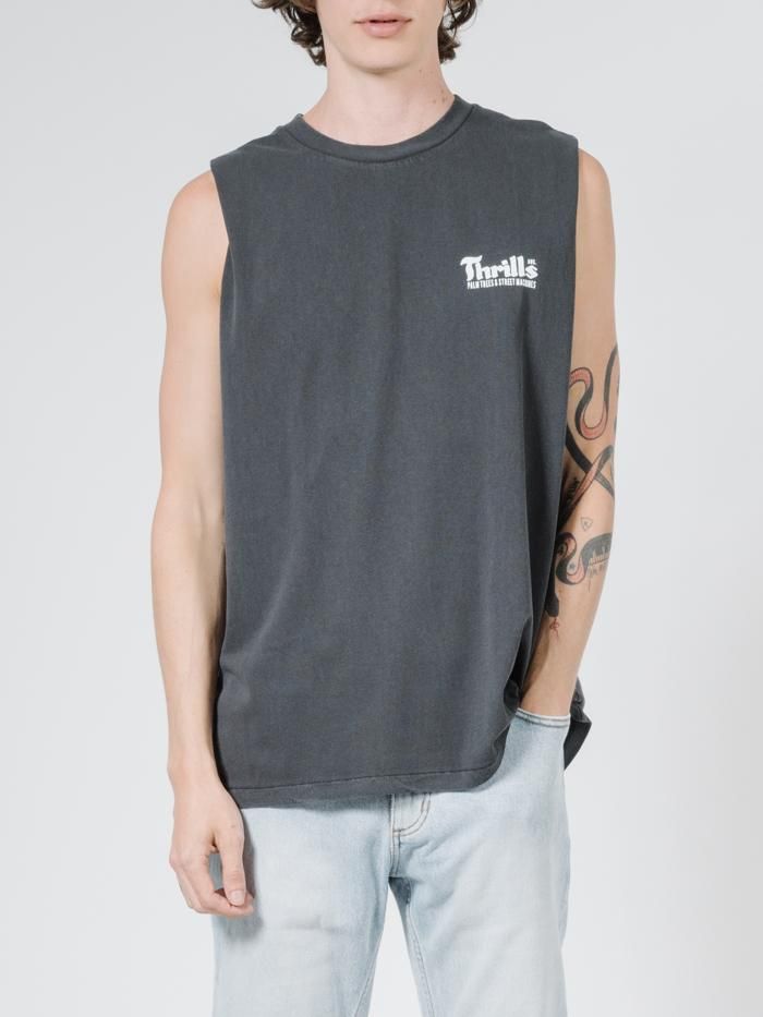 Wellness Merch Fit Muscle Tee - Vintage Black sold by Thrills product image thumbnail 4