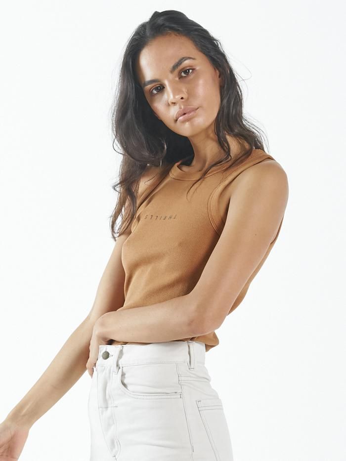 Minimal Thrills Racer Front Tank - Spice Brown sold by Thrills product image thumbnail 5
