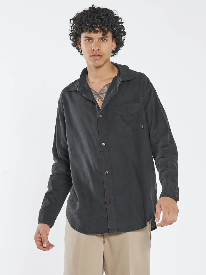 Hemp Minimal Thrills Oversized Long Sleeve Shirt - Black sold by Thrills