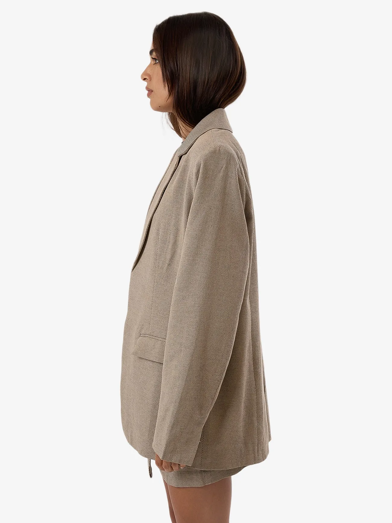 Allegra Twill Suiting Blazer - Tan Black sold by Thrills product image thumbnail 4
