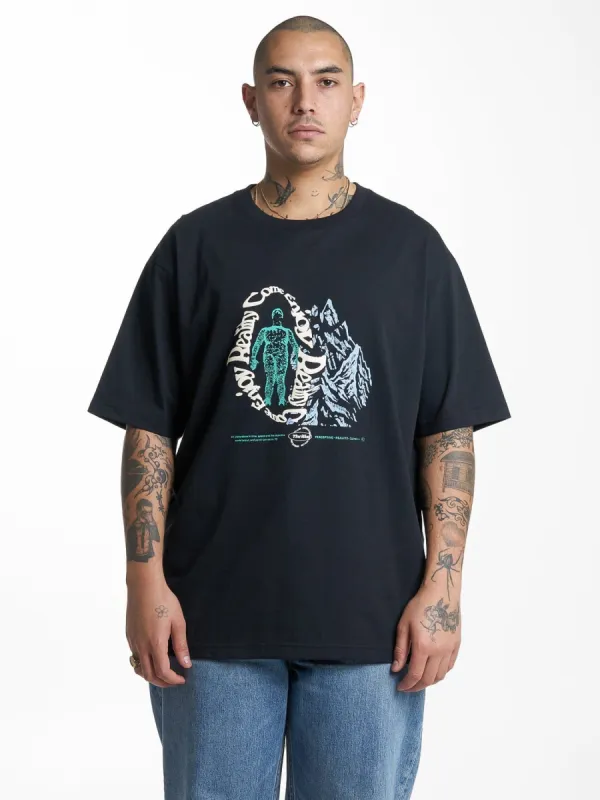 Enjoying Reality Oversize Fit Tee - Washed Black sold by Thrills