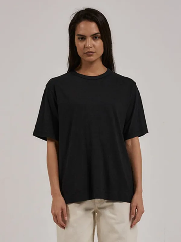 Hemp Lightweight Box Fit Tee - Black sold by Thrills