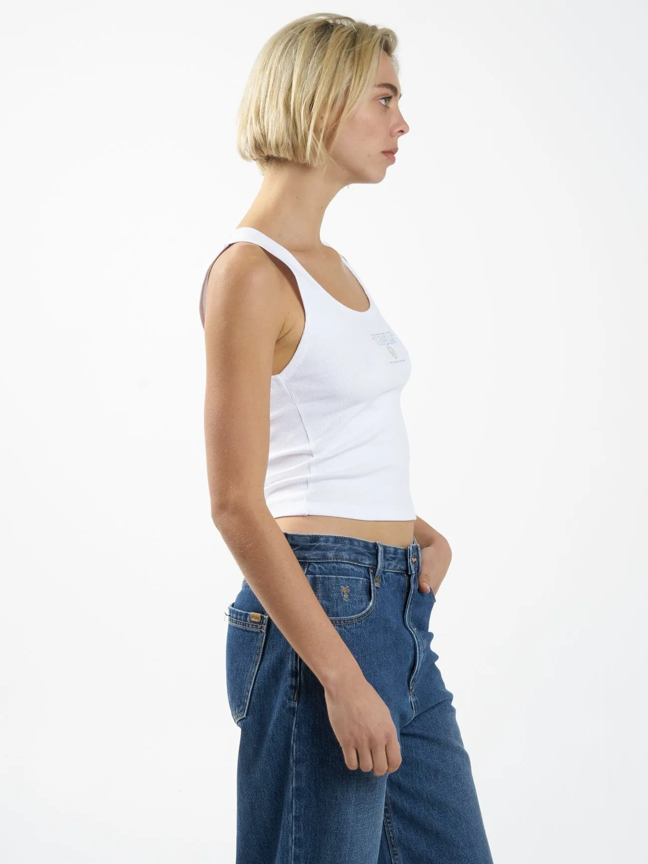 Gold Seal Rib Singlet - White sold by Thrills product image thumbnail 4