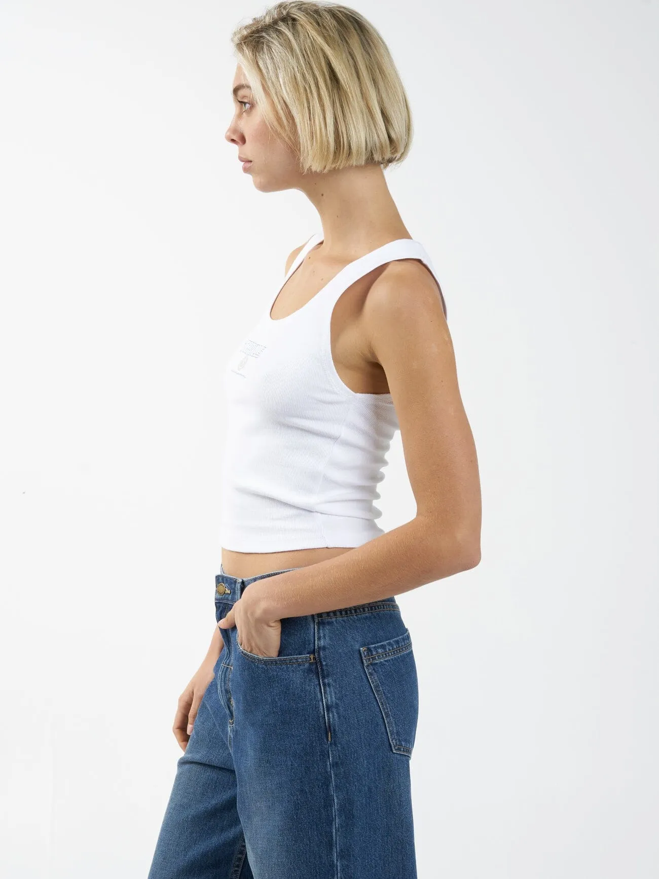 Gold Seal Rib Singlet - White sold by Thrills product image thumbnail 3