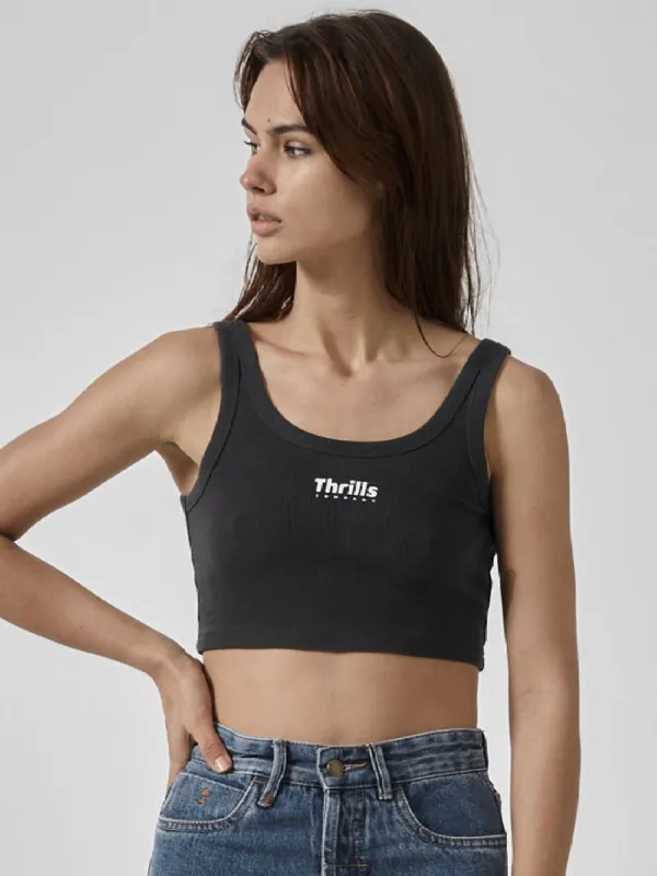 Paradox of Paradise Retro Crop Tank - Heritage Black sold by Thrills