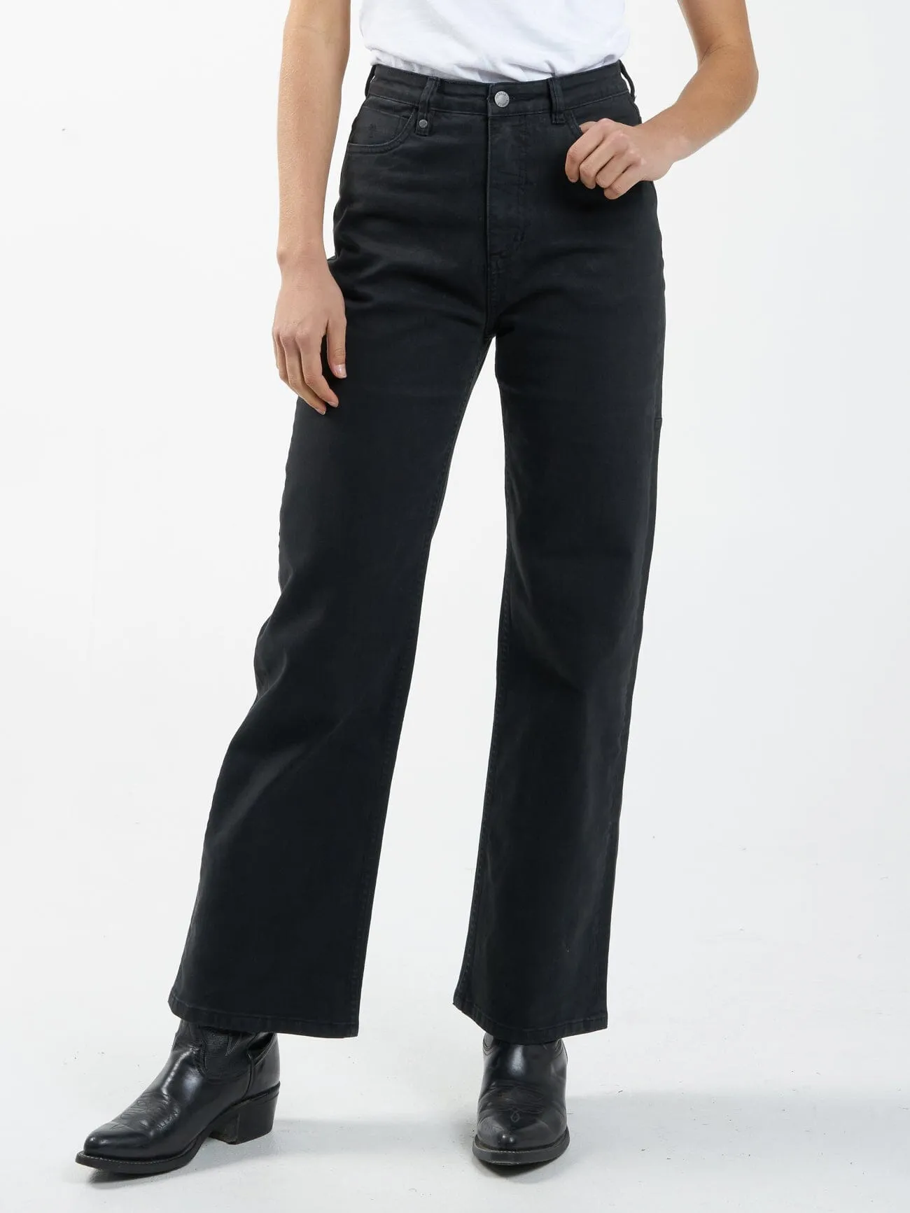 Cherry High Rise Stretch Jean - Dusk Black sold by Thrills