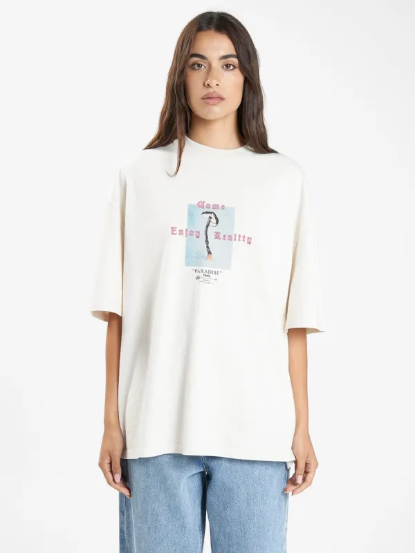 Reality Check Oversized Tee - Heritage White sold by Thrills