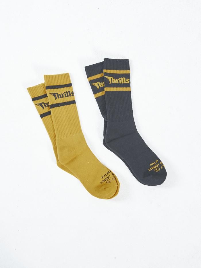 Forget Me Not 2 Pack Socks - Mineral Yellow-Black sold by Thrills