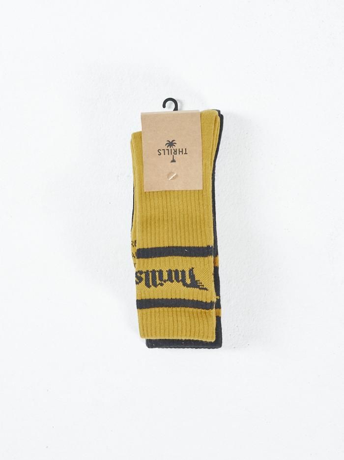 Forget Me Not 2 Pack Socks - Mineral Yellow-Black sold by Thrills product image thumbnail 2