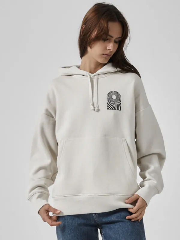 Grow Peace Fleece Hood - Heritage White sold by Thrills