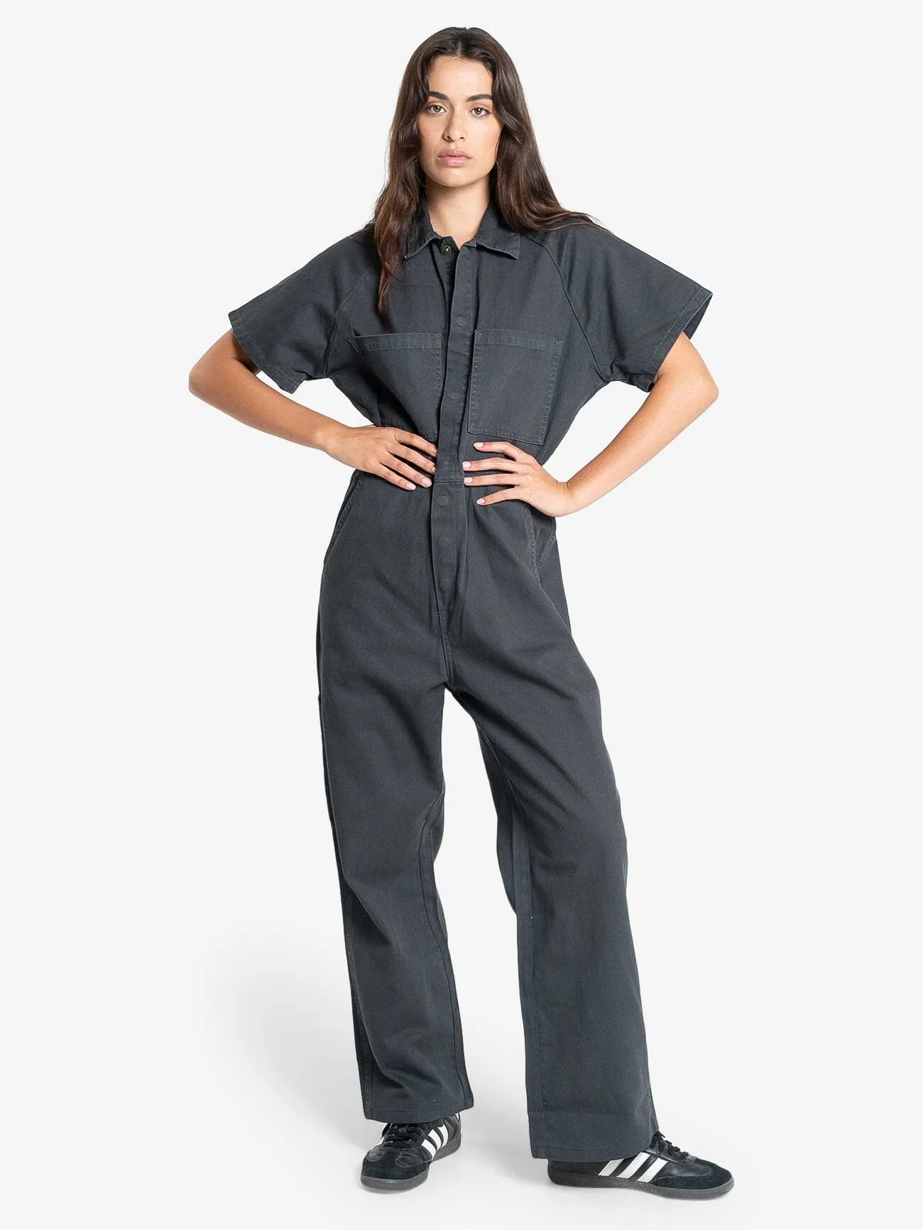 Carpenter Short Sleeve Coverall - Dark Charcoal sold by Thrills product image thumbnail 5