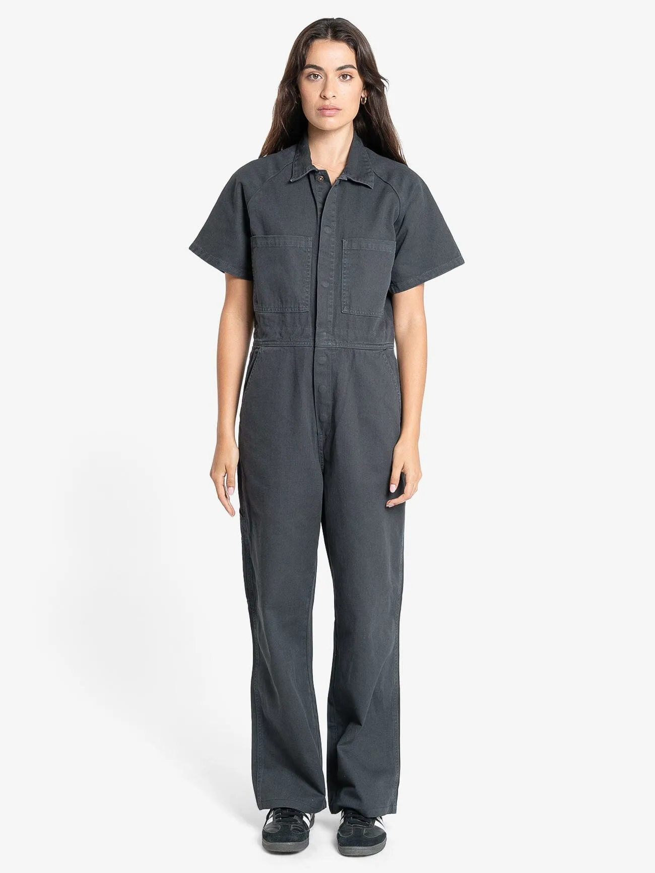 Carpenter Short Sleeve Coverall - Dark Charcoal sold by Thrills
