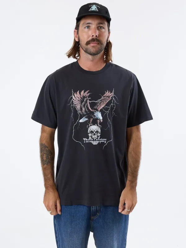 Departed Flight Merch Fit Tee - Washed Black made by Thrills