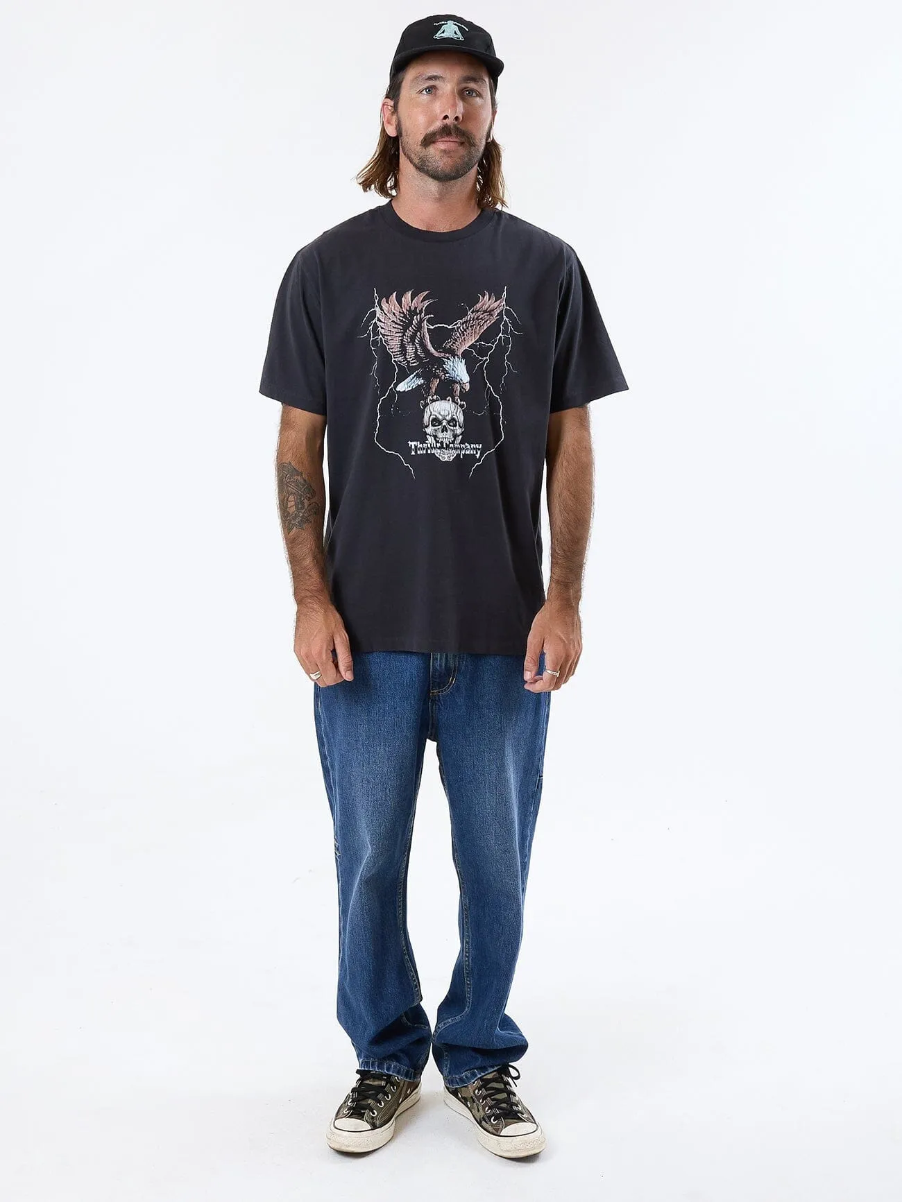 Departed Flight Merch Fit Tee - Washed Black sold by Thrills product image thumbnail 5