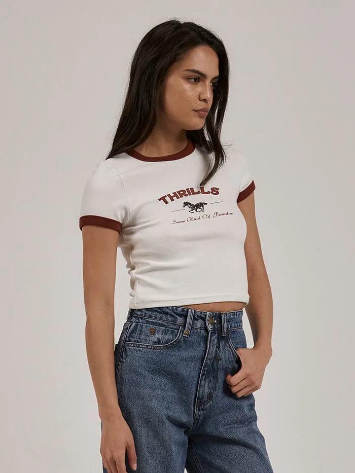 Riding in Paradise Y2K Ringer Tee - Dirty White sold by Thrills product image thumbnail 4