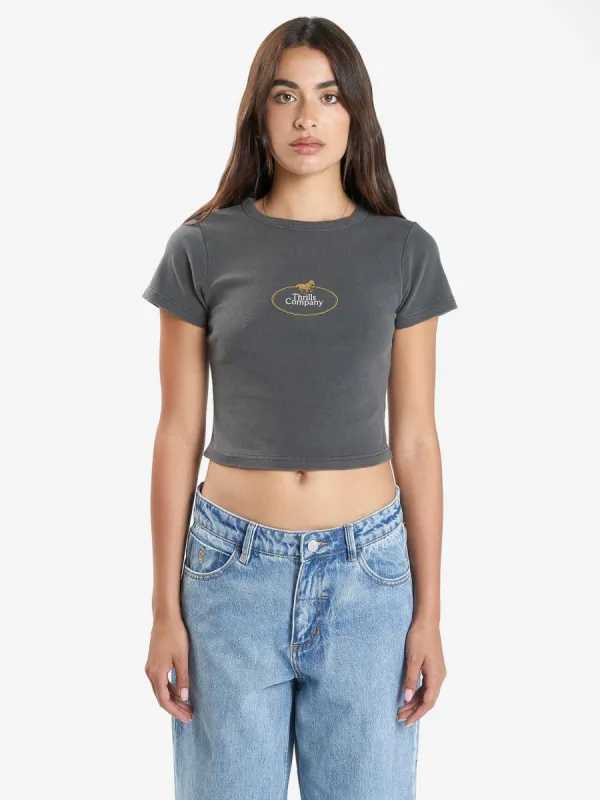 Chariot Rides on Curve Tee - Merch Black sold by Thrills