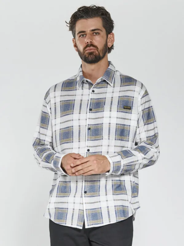 Hard Yakka x Thrills Flannel Long Sleeve Shirt - Dirty White sold by Thrills