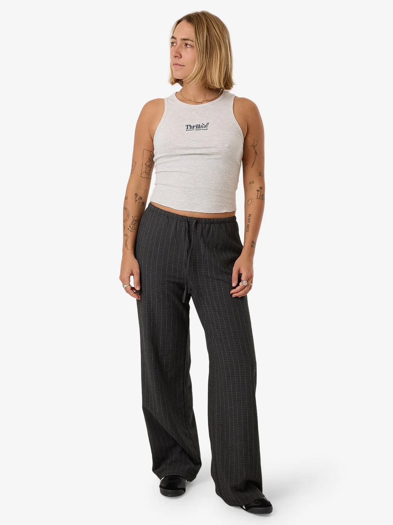 Thrills Workwear Embro Curve Tank - White Marle sold by Thrills product image thumbnail 4