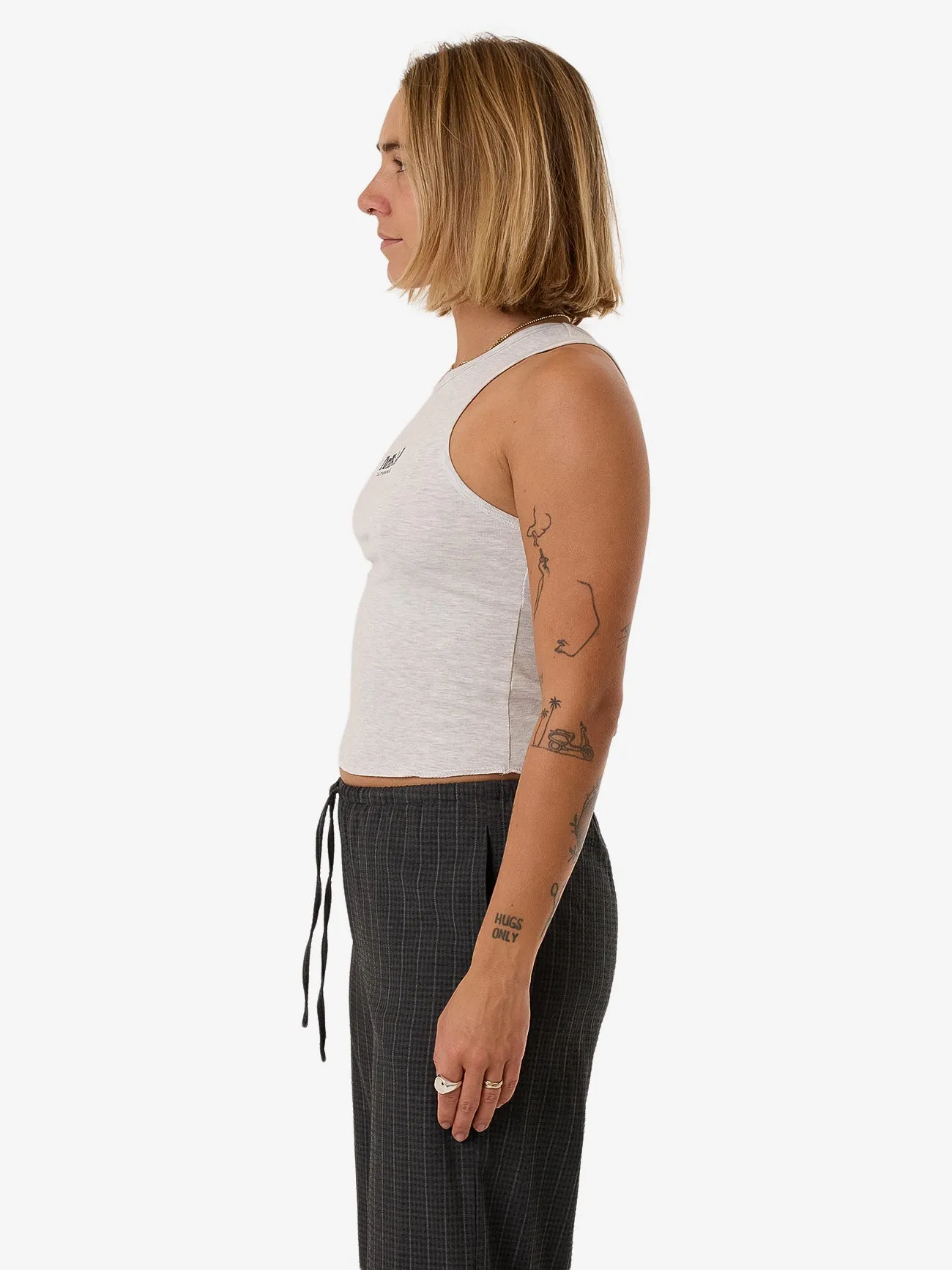 Thrills Workwear Embro Curve Tank - White Marle sold by Thrills product image thumbnail 3