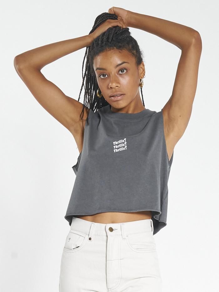 Thrills Unlimited Crop Muscle - Merch Black sold by Thrills