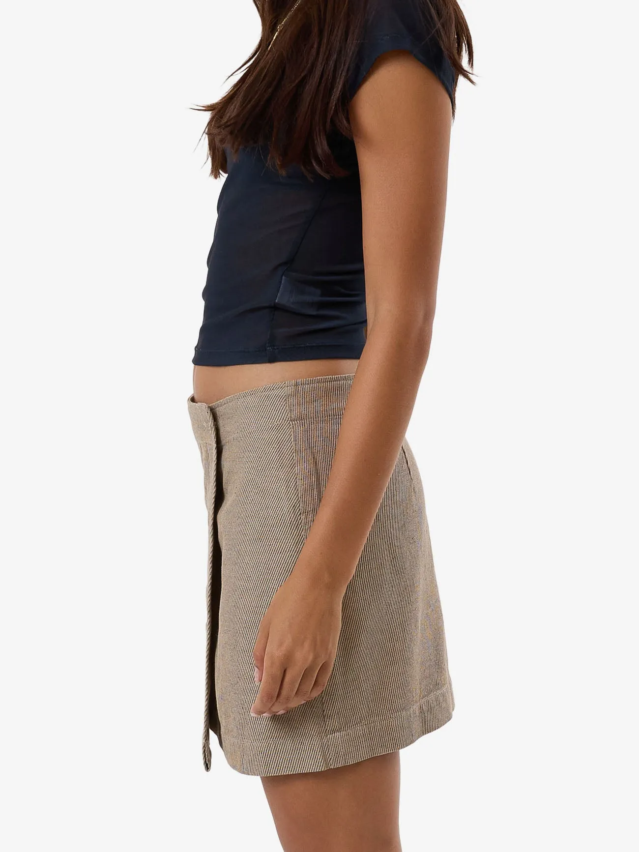 Marley Twill Suiting Skirt - Tan Black sold by Thrills product image thumbnail 3