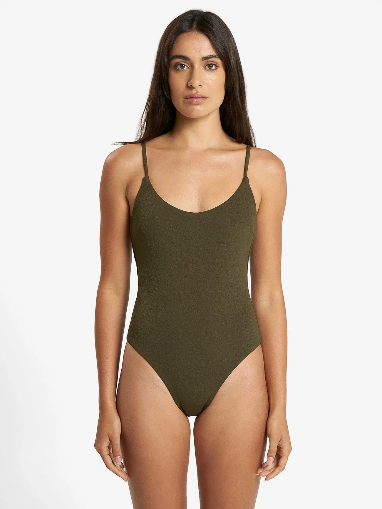 Adira Classic V-Neck One Piece - Tarmac sold by Thrills