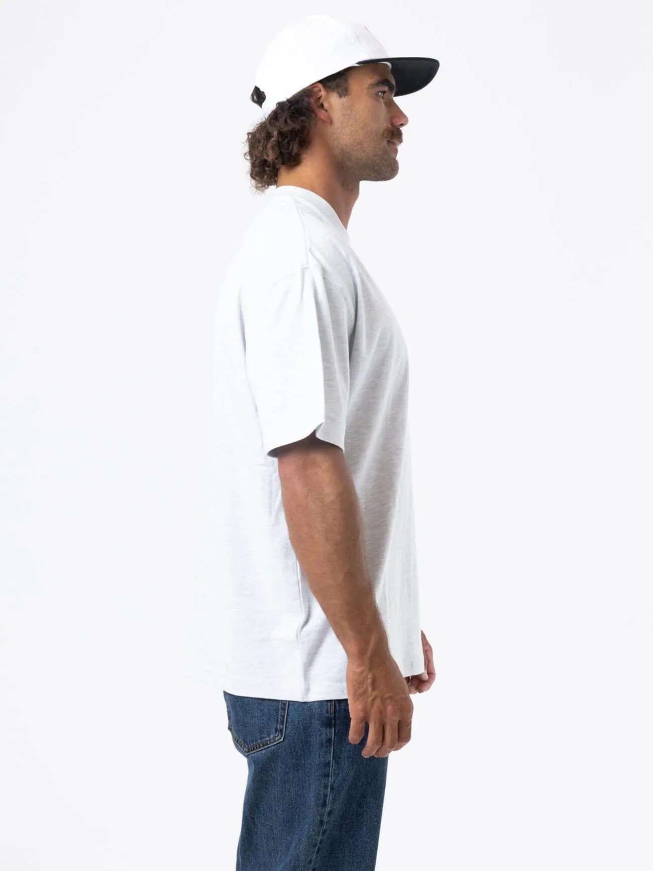 Full Ride Box Fit Oversize Tee - White Marle sold by Thrills product image thumbnail 4
