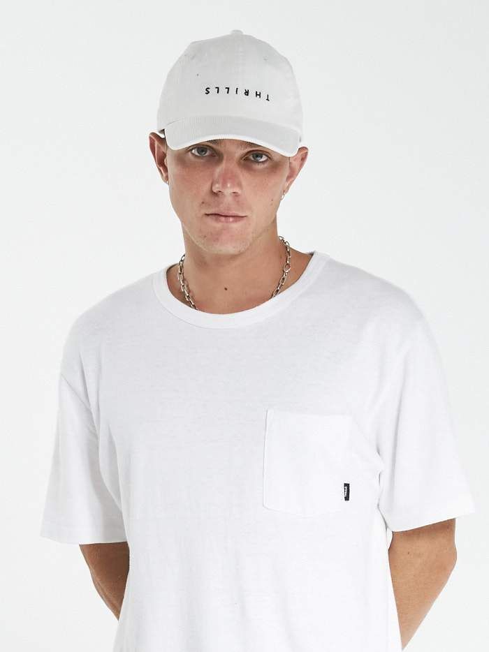 Minimal Thrills 6 Panel Cap - Heritage White sold by Thrills