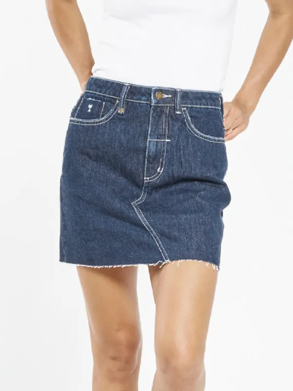Leni Skirt - Indigo Rinse sold by Thrills