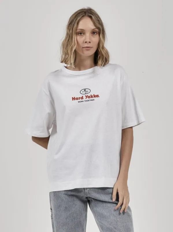 Hard Yakka x Thrills Union Box Tee - White sold by Thrills