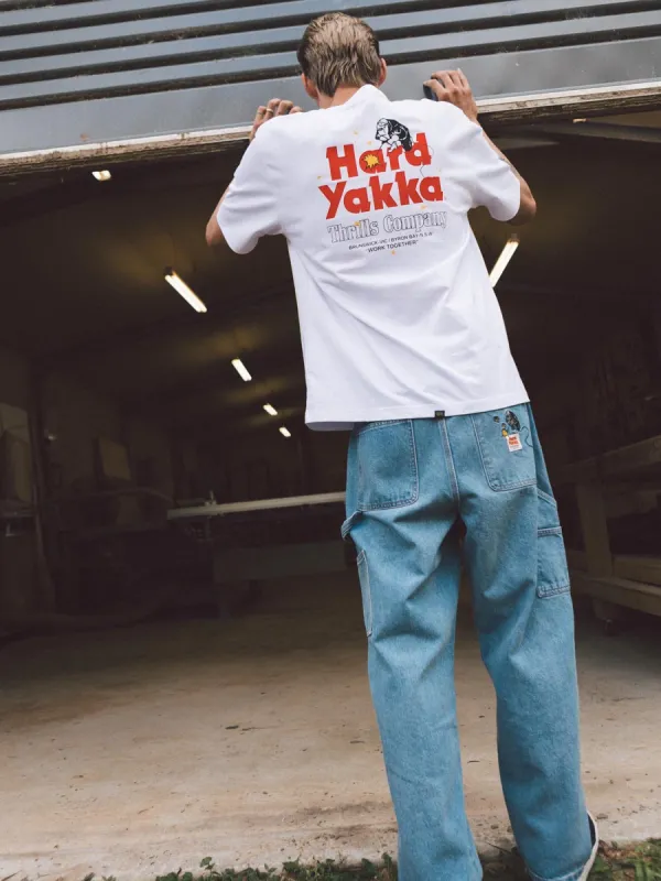Hard Yakka X Thrills Blacksmith Oversize Tee - White sold by Thrills