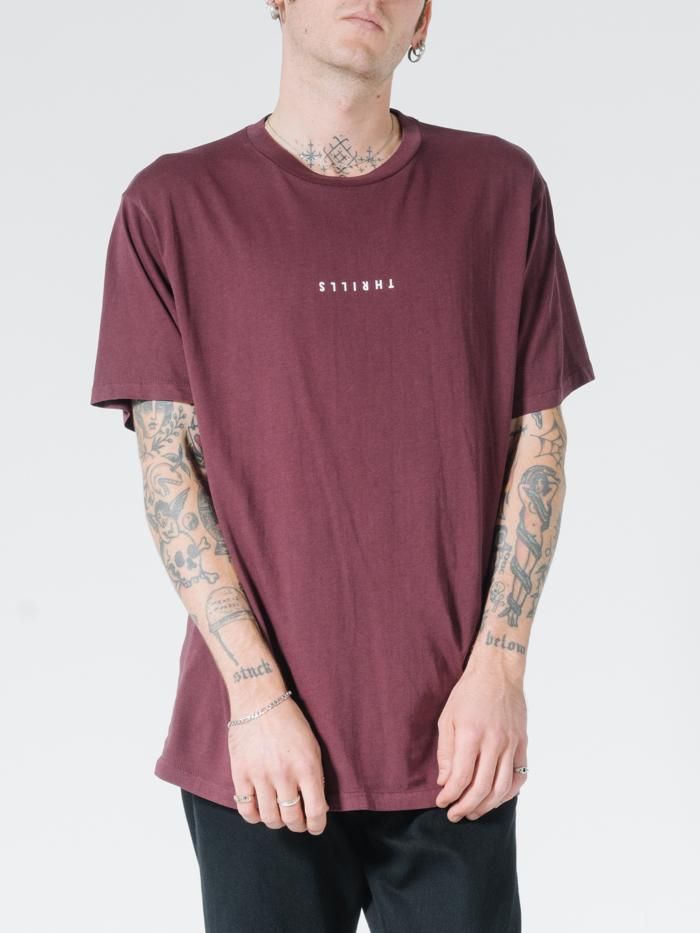 Minimal Thrills Merch Fit Tee - Blood Red sold by Thrills