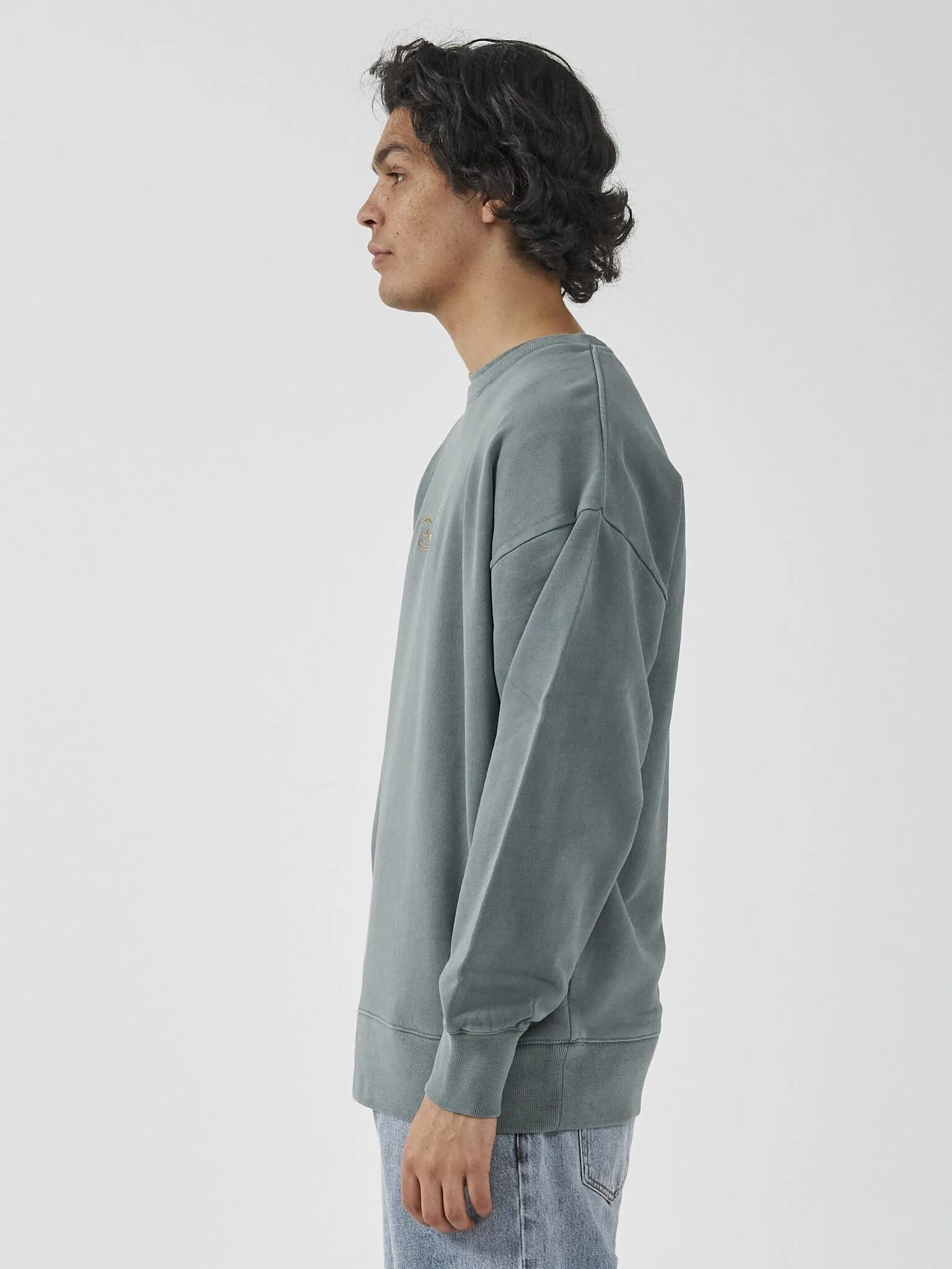 Thrills Golden Wings Slouch Crew Neck Fleece - Scrubs Green sold by Thrills product image thumbnail 3