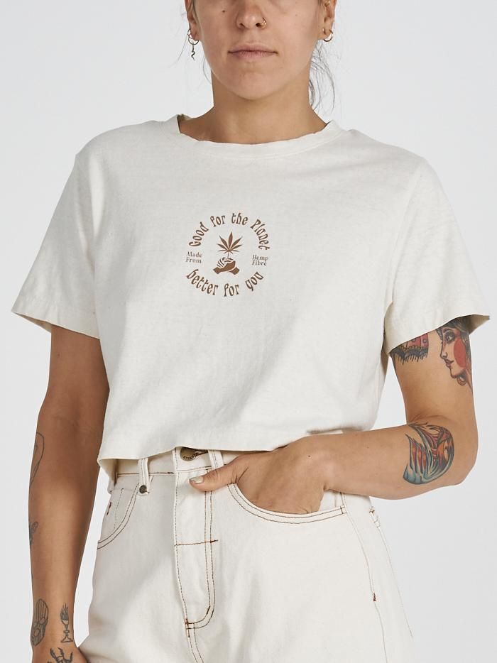 Hemp Naturally Crop Tee - Unbleached sold by Thrills