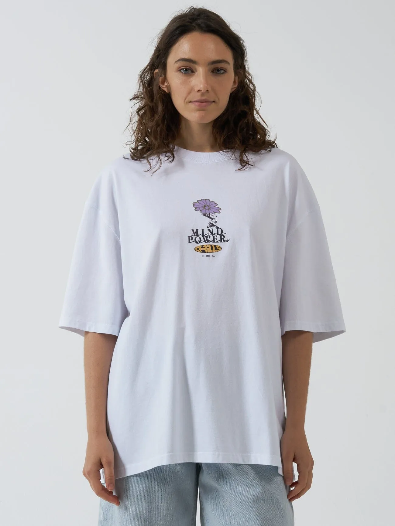 Mind Power Oversized Tee - White sold by Thrills