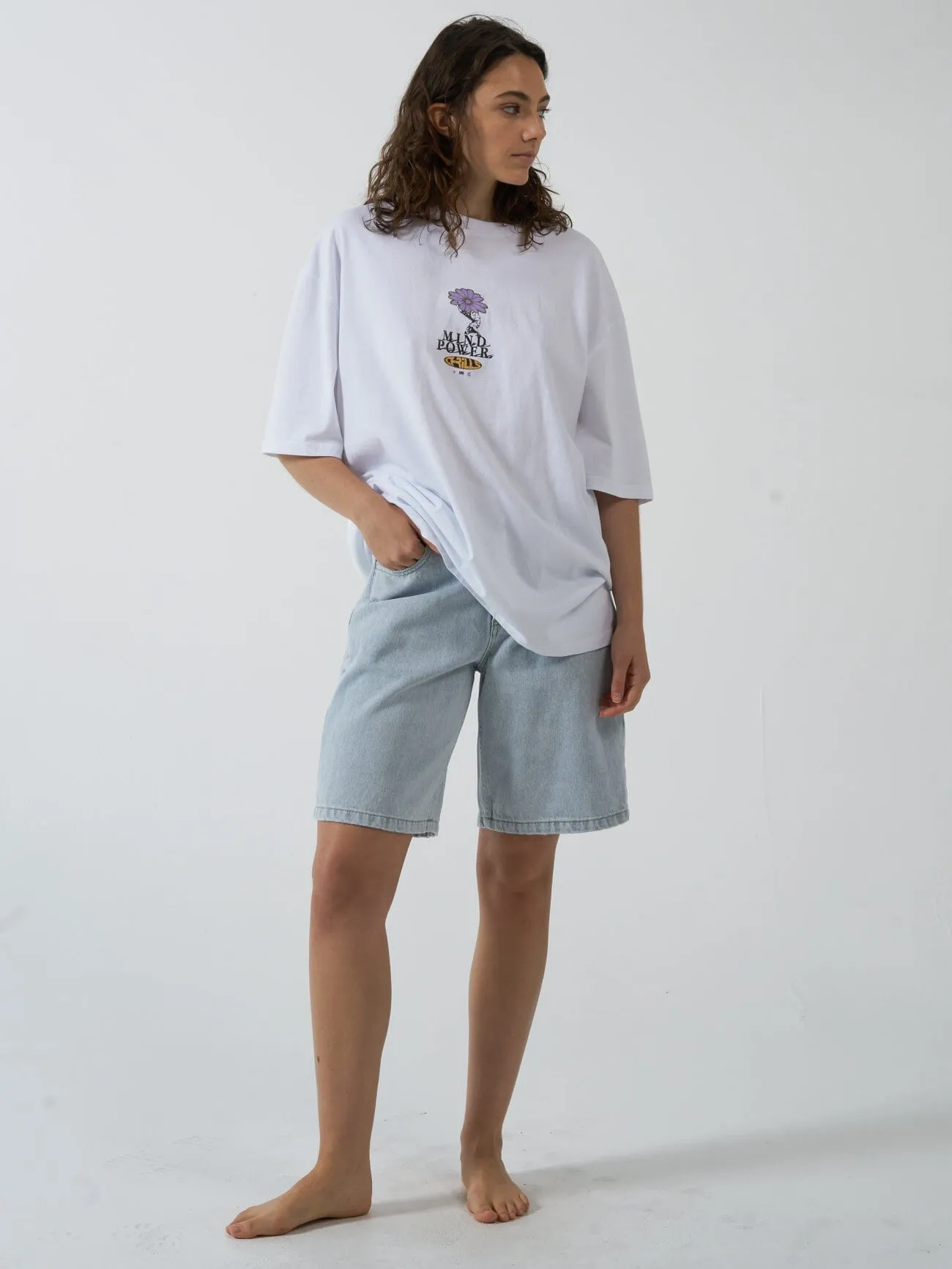 Mind Power Oversized Tee - White sold by Thrills product image thumbnail 5